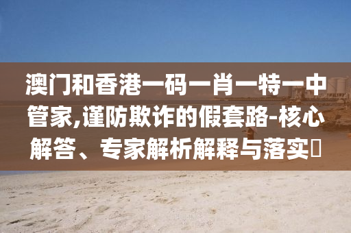 澳門和香港一碼一肖一特一中管家,謹(jǐn)防欺詐的假套路-核心解答、專家解析解釋與落實?